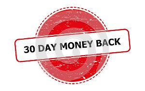 30 day money back stamp on white
