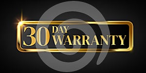 30 day warranty logo with golden ribbon