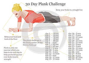 30 days plank challenge illustration