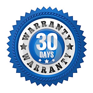 30 Days Warranty Badge Isolated