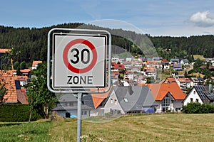 30 kilometres per hour zone - speed limit