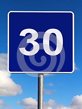 30 km speed limit traffic sign