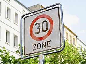 30 kmh speed limit sign