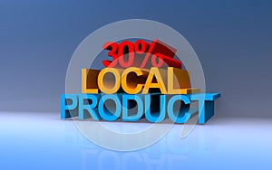 30% local product on blue