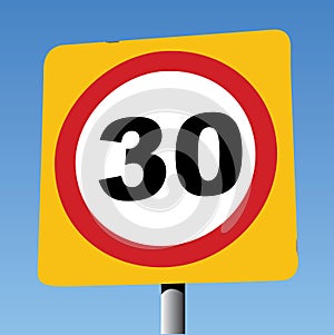30 Miles Per Hour Traffic Sign