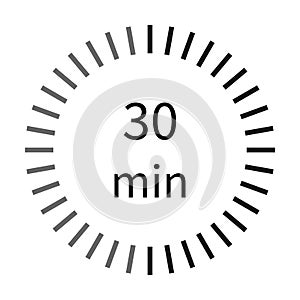 30 minutes digital timer stopwatch icon vector for graphic design, logo, website, social media, mobile app, UI illustration