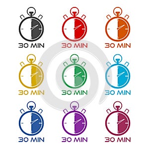 The 30 minutes icon, color set