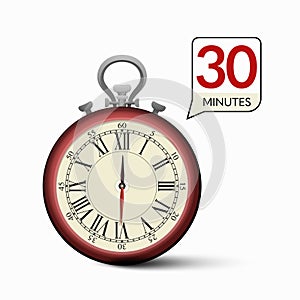 30 minutes Stopwatch - Thirty minute Time Icon