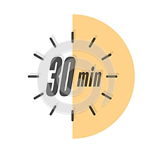 30 minutes. Timer, clock, or stopwatch icon. The timestamp