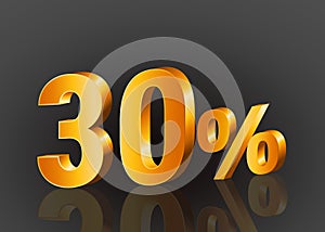 30% off 3d gold, Special Offer 30% off, Sales Up to 30 Percent, big deals, perfect for flyers, banners, advertisements, stickers,