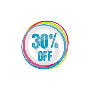 30% off Sale 30 percent Discount Marketing Promotional Poster Banner Design Vector Illustration