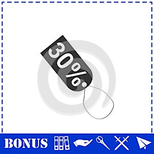 30 percent discount icon flat