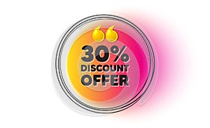 30 percent discount. Sale offer price sign. Hand drawn round frame banner. Vector