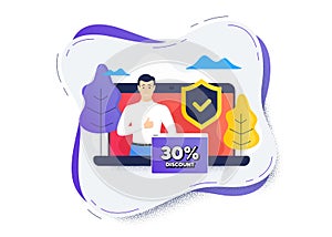 30 percent discount. Sale offer price sign. Vector