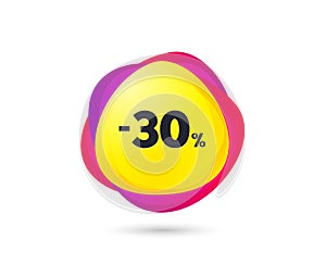 30 percent discount sign icon. Sale symbol. Vector