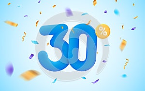 30 percent discount vector illustration 3d mega loyalty. 30 percent bonus marketing discount