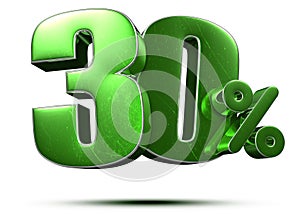 30 percent green 3d.with Clipping Path.