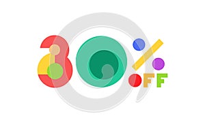 30 percent OFF Discount badge Black Friday Sale Promotional Poster Design Vector Illustration