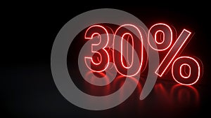 30 Percent Off, Sale Discount - 3D Illustration