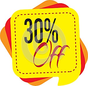 30 Percentage discount icon template design illustration