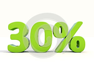 30% percentage rate icon on a white background
