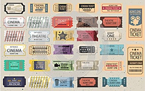 30 Retro tickets set