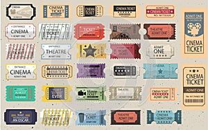 30 Retro tickets set