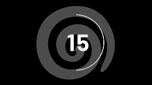 30 sec black and white transparent circle countdown timer