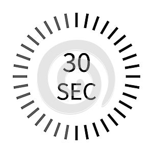 30 second digital timer stopwatch icon vector for graphic design, logo, website, social media, mobile app, UI illustration
