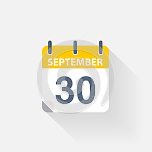 30 september calendar icon