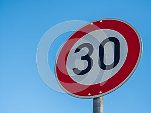 30 Street Sign in Germany