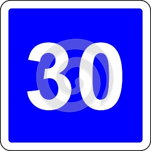 30 suggested speed road sign