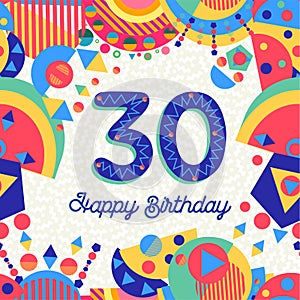 30 thirty year birthday party greeting card