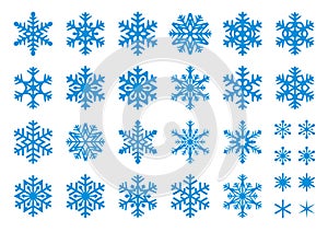 30 Vector Snowflakes Set