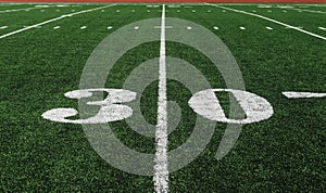 30 Yard Line on American Football Field