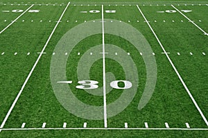 30 Yard Line on American Football Field