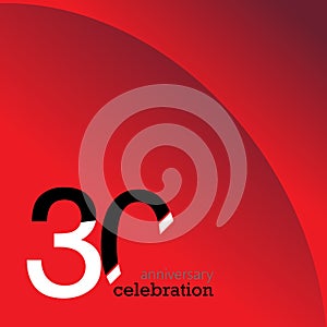 30 year anniversary celebration vector design template illustration