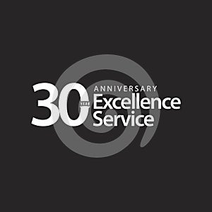 30 Year Anniversary Excellence Service Vector Template Design Illustration