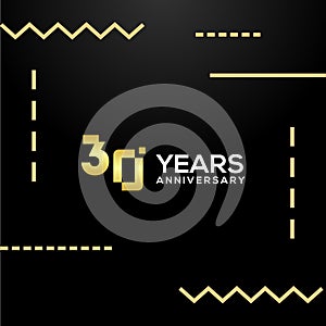 30 Year Anniversary Gold Number Vector Design