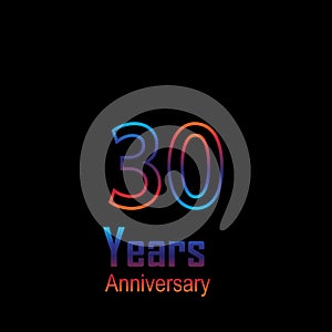 30 Year Anniversary Logo Vector Template Design Illustration