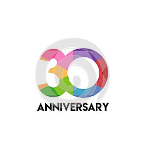 30 Year Anniversary Simple Vector Template Design Illustration