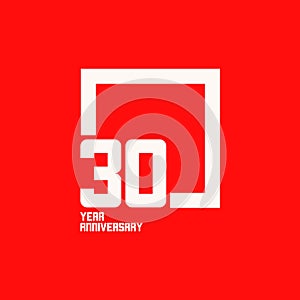 30 Year Anniversary Square Vector Template Design Illustration