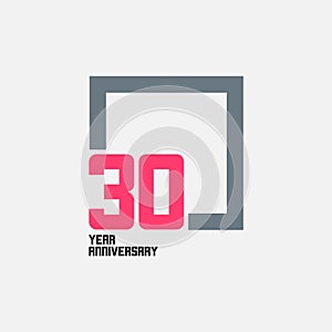 30 Year Anniversary Square Vector Template Design Illustration