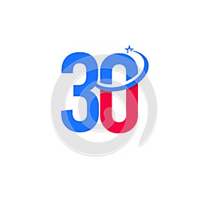 30 Year Anniversary Star for Celebration Vector Template Design Illustration