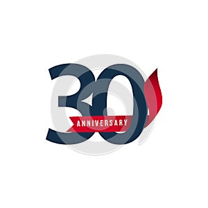 30 Year Anniversary Vector Design Illustration