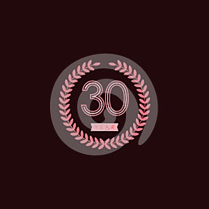 30 Year Anniversary Vector Template Design Illustration