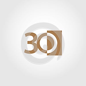 30 Year Anniversary Vector Template Design Illustration