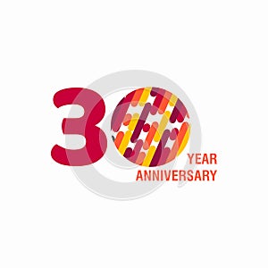 30 Year Anniversary Vector Template Design Illustration