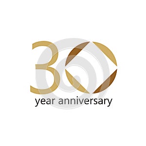 30 Year Anniversary Vector Template Design Illustration