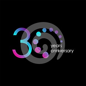 30 Year Anniversary Vector Template Design Illustration